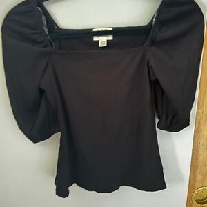 Project Social T Size Small Black Shirt with pouf sleeve.